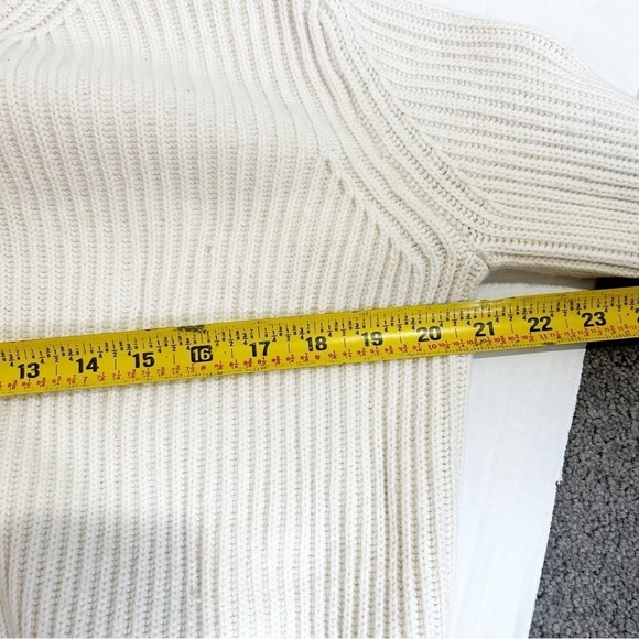 Maje Cream Wool Blend Sweater Size 3 Size Medium Ribbed Cableknit - Picture 14 of 15
